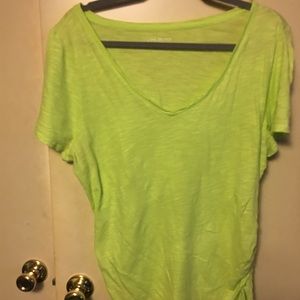 Lane Bryant Neon yellow V neck tee